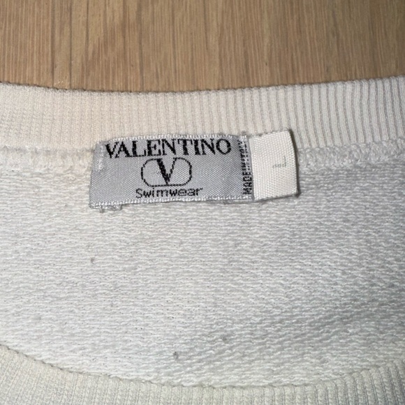 Valentino Swimwear Vintage Off White Sweatshirt Size Large - Picture 5 of 11
